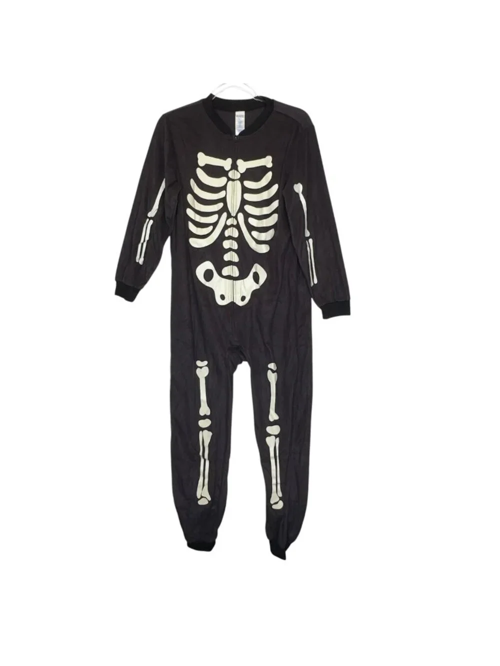 The Children's Place Skeleton One Piece Pajamas Black Halloween Size 14 XL